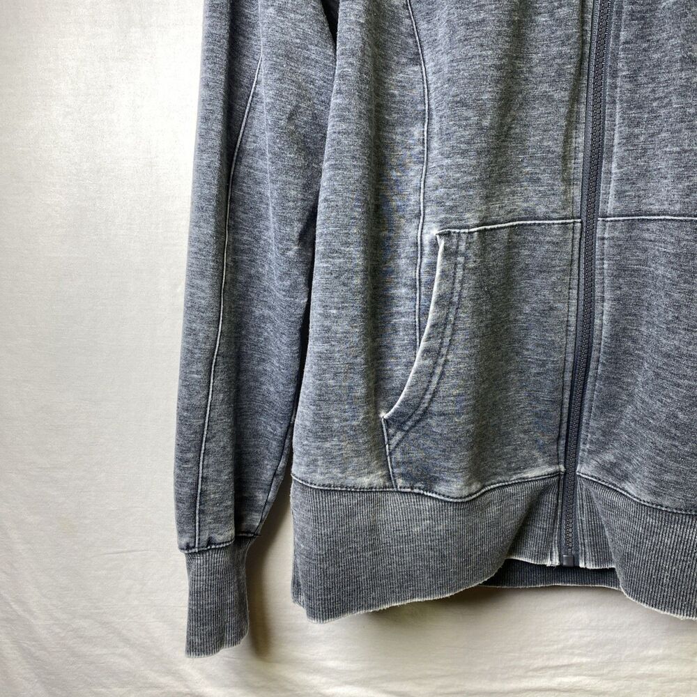 GreanTea Womens Hoodie - Size MED - Faux Distressed Heathered Gray French Terry - Picture 3 of 14